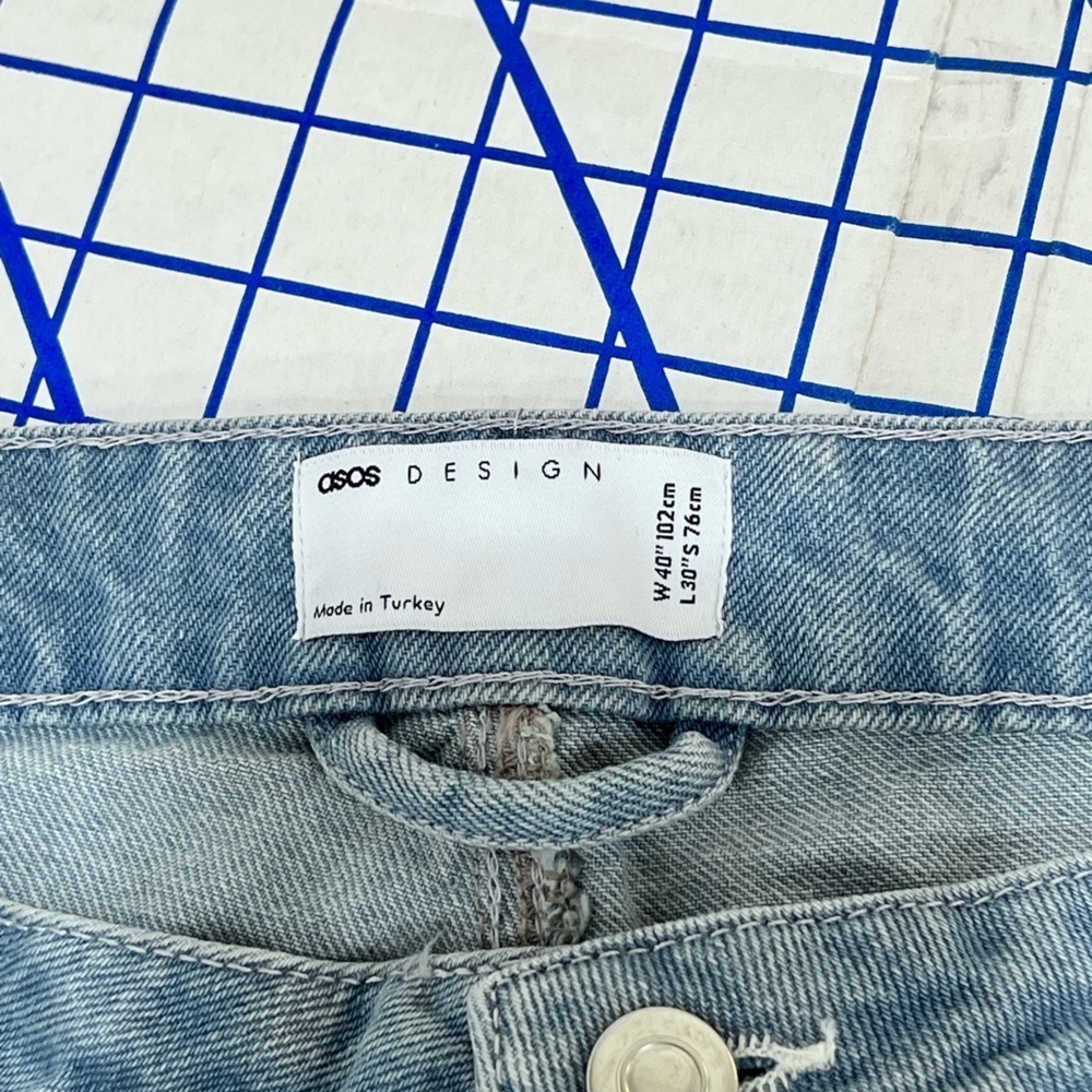 ASOS MENS JEANS SZ 40x30 LIKE NEW 5PK STYLE LIGHTWASH 100% COTTON - Picture 5 of 5